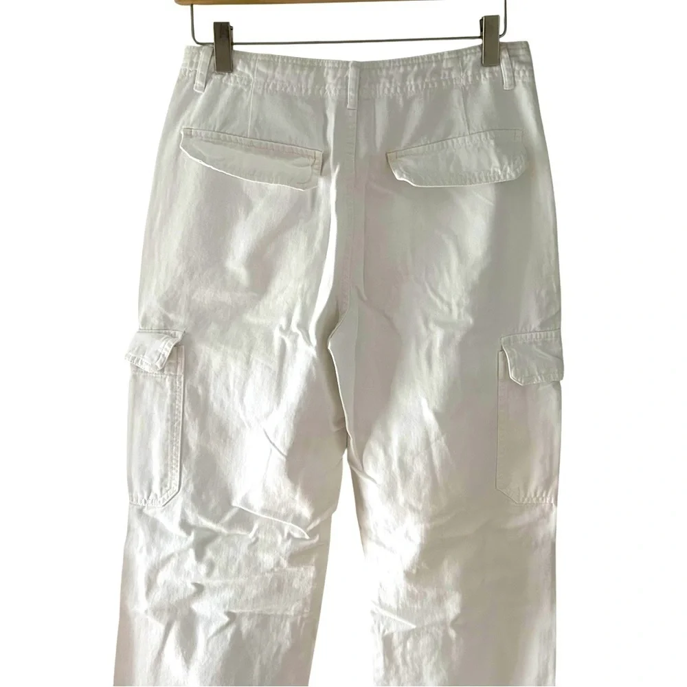 Zara Straight Leg Cotton Cargo Pants - Picture 5 of 13
